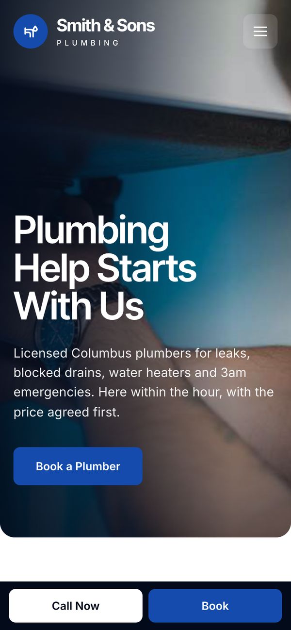 Smith & Sons Plumbing sample design on a phone
